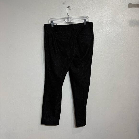Ann Taylor Black Lace Crop Ankle Pants Sz 8 - Picture 9 of 12